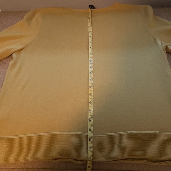 Marla Wynne Yellow Knit Wrist Length Sleeve Sweater with Detachable Scarf SZ: L - Picture 12 of 13